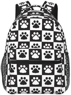 Fiokroo Cue Dog Paws Backpack School Bag For Students Teens Men Women Laptop Backpacks Travel Daypack Bag With Multiple Pockets
