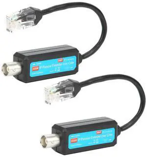 SYH&AQYE Passive IP Network Coaxial Transmitter, Coaxial to RJ45 Ethernet Transmitter, 10/100Mbps High Speed Transmission Coaxial Lines Extender for 720P 960P 1080P 8MP HD IP Web Camera