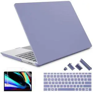 May Chen Case Compatible for 13.5" Microsoft Surface Laptop 5/4/3 with Metal Palm Rest Model 1951/1868, Plastic Hard Shell Case with Screen Protector + Keyboard Cover + Dust Plug, Lavender Gray