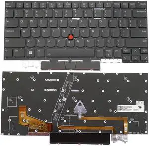 BestParts Backlit Laptop Keyboard Replacement for Lenovo Thinkpad X1 Carbon 10th Gen 2022 Gen 10 Type 21CB 21CC & Thinkpad X1 Carbon 11th Gen 2023 Gen 11 Type 21HM 21HN US Layout With TrackPoint Black