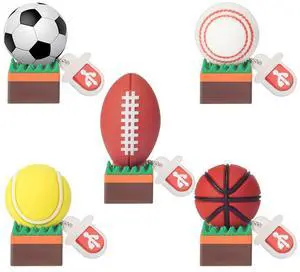 Leizhan 5 x 8GB Cute Balls USB Flash Drive, Tennis/Baseball/Soccer/Basketball/Rugby Shape Thumb Drive Memory Stick Drive Pendrive Gift for Kids, Teacher, Friends