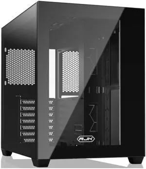 RAIJINTEK Paean C7 Black, ATX PC Case, Dual Chamber Design, Tempered Glass Side Panel, Front I/O USB Type-C Port, Magnetic Design Dust Filter, Support to 360mm Radiator, Black(0R20B00222)