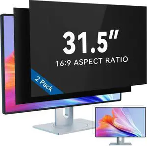 IPROKKO [2-Pack] 31.5 Inch Computer Privacy Screen Filter for 16:9 Widescreen Monitor, Removable 31.5in Anti Blue Light Glare Privacy Shield, Anti Spy Security Protector for Hp Dell Asus Acer Samsung
