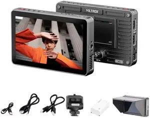 VILTROX DC-X3 6" Ultra-Bright 2000Nits Touchscreen Camera Field Monitor, 4K HDMI in/Out, 3G-SDI, FHD 1920x1080 IPS Display with 3D LUT, Focus Peaking, Waveform, Vector Scope w/Sunshade Hood, Battery