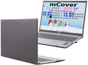mCover Case ONLY Compatible for 16 2024+ HP OmniBook 5 16-AF / 16-AG / 16-BAxxxx / 16-BCxxxx and Pavilion 16-AF / 16-AG0000 Series Windows AI Notebook PC (NOT Fitting Other HP Models)- Black