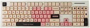 YMDK 144 Keycaps ZDA Profile XDA v2 Dye Sub PBT Pink Plastic Love Valentine for 104 TKL 60% 96 84 68 64 MX Switches Keyboard