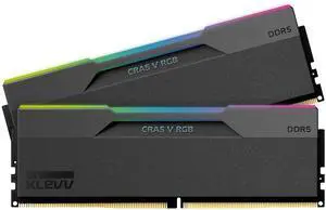 KLEVV CRAS V RGB DDR5 48GB (2x24GB) 7600MHz CL36 SK Hynix A-Die 1.4V Gaming Desktop Ram Memory XMP 3.0 / AMD Expo Ready - Black (KD5KGUD80-76B360G)