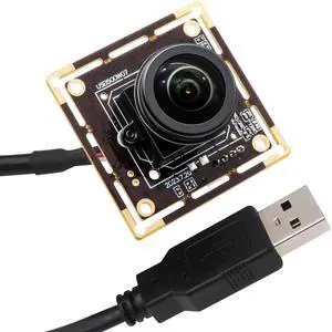 SVPRO 5MP 30FPS Fisheye USB Camera Module 200 Degree Ultra Wide Angle Webcam Board IMX335 Sensor Low Light Computer Vision Industrial Security Camera for PC,Raspberry Pi, Jeston Nano(M12 Lens)