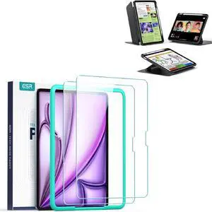 ESR 2 Pack Screen Protector for iPad Air 13+ Case, Vertical Stand Cover, Ultra-Stable Cover with Pencil Holder, Flip Series, Black ESR 2 Pack Screen Protector for iPad Air 13+ Case, Vertical Stand Cover, Ultra-Stable Cover with Pencil Holder, Flip Series, Black