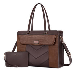 thumbnail image 2 of Mosiso PU Leather Laptop Tote Bag For Women 13-17.3 Inch Messenger Handbag 2 of 3