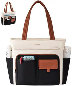 LOVEVOOK Tote Bag For Women,Laptop Work Totes Bags For Women With Multiple Pockets,Teacher Nurse Work Travel Tote Bag
