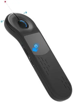 3-Link Air Mouse for PC/iOS/Android with Touchpad, Rechargeable Wireless Presentation Clicker, Bluetooth 2.4G Remote Control for PowerPoint/Keynote/Tiktok/Camera/Kindle Apps (Black)