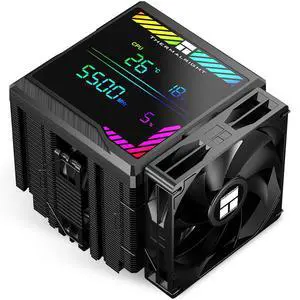 Thermalright Peerless Assassin 140 Digital Black CPU Cooler, Double Towers and Double Fans Cooling, CPU Air Cooler, ARGB Digital Screen Top Cover, for AM4/AM5,Intel LGA1851/1700/115X/1200/2011