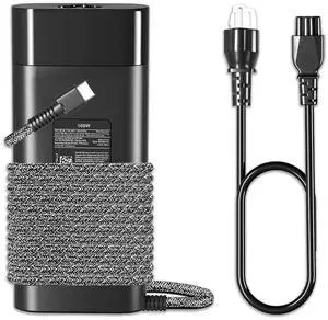 100W USB-C Charger for HP Spectre Fold 17 x360 16-aa0047nr Pavilion Plus 14 14-ew1010nr HP ZBook Firefly 16 G11 G10 G9 Envy 17-cw1087nr 17-cw1000 TPN-LA31 N57041-001 N56858-001 AC Adapter