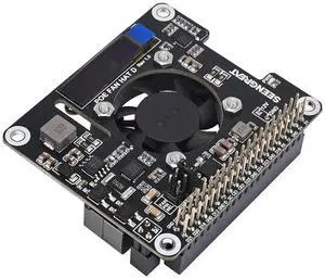 PoE Power Supply and Cooling HAT Board with OLED Display, Adjustable Fan, Fits Raspberry Pi 4B/3B+ POE HAT, Supports 802.3af/at Network Standards for Enhanced Heat Management