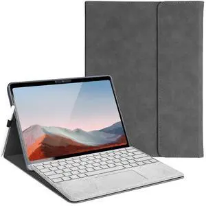 Protective Case for 10-inch Microsoft Surface Go 3/2/1, Multiple Angle Viewing, Slim Lightweight Cover, Stylus Holder, Light Heat Dissation, Compatible with Type Cover Keyboard, Grey