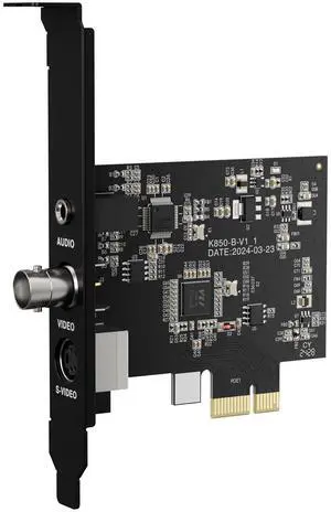 DigitPro PCIe Capture Card, 1080P@30Hz CVBS S-Video Internal Video Capture Card for Recording from Cable Boxe, Old Video Camera, Camcorder, VCR, PlayStation, Nintendo 64, Sega on OBS