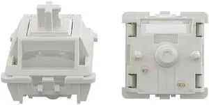 GATERON Smoothie Keyboard Switches, Linear RGB LED 5 Pin White 22mm Dual-Stage Spring Factory Pre-lubed 40gf Full POM Key Switches for MX Mechanical Keyboard(105PCS)