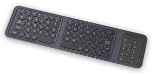 JOMAA Tri-Fold Wireless Keyboard - Ultra-Thin Lightweight, PU Leather Cover 3 Device Connections, Silent Typing Portable Design, Compatible with Windows, Mac, iOS Android, Tablet Phone Laptop