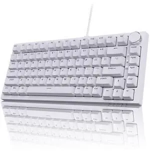 NACODEX AK820 Gasket Mechanical Keyboard, 75% Wired Hot Swappable Keyboard with Volume Contro Knob, PBT Keycaps, Five-Layer Padding, 82 Keys Gaming Keyboard