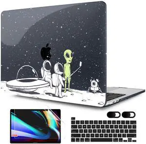 MEEgoodo Case for MacBook Pro 13 inch, Hard Shell Case with Keyboard & Camera Cover, Compatible with 13 inch MacBook Pro A2338 M2/M1 A2251 A2289, Astronauts & Alien Theme