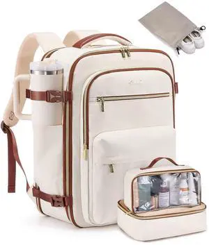 LOVEVOOK Carry On Travel Backpack for Women, Airline Approved Personal Item Bag with 17" Laptop Compartment, 50L Water-Resistant Weekender Backpack for Travel, Commuting, Business Trips