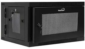 NavePoint 6U Server Cabinet with Hinged Back - 17.7 Deep, 6U Server Rack Enclosure with Locking Perforated Door, Wall Mount Rack with Removable Side Panels, 6U Network Cabinet, Pre-Assembled