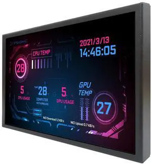 VSDISPLAY 7 Inch IPS LCD Monitor 1280x800 as PC Case Inside Screen GPU CPU Data Secondary Display Supports Brightness Adjustment
