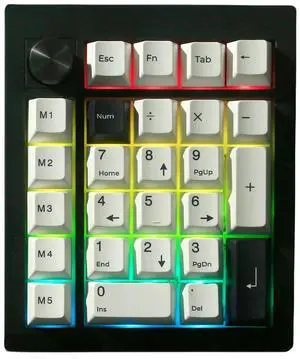 GMK26 Mechanical Numpad,QMK/VIA Macro Keypad BT5.0/2.4ghz/Type C Wireless Number Pad RGB HotSwap Numeric Keypads with Knob,PBT Keycaps Gasket Rechargeable Number Keypad for PC Laptop Desktop (Black)