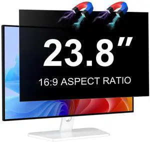 Magnetic 23.8 Inch Monitor Privacy Screen for 16:9 Aspect Ratio Widescreen Computer, Anti Glare Blue Light Protector Shield Filter for Eyes, Removable Computer Monitor Privacy Screen 23.8 inch