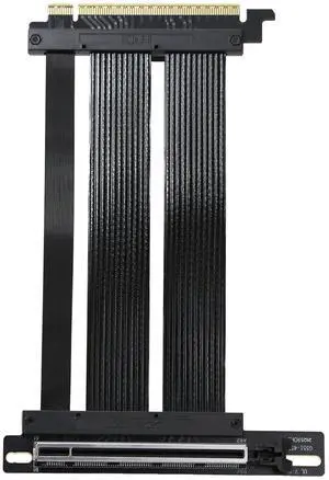 GIGA-MEGA PCIe X16 GEN5 Right Angle Riser Cable PCIe 4.0 and 5.0 with GPU Vertical Mount Bracket for RTX4090,RTX5090D, RX7900XT, RX9070 ATX (20CM GEN5 Black) GIGA-MEGA PCIe X16 GEN5 Right Angle Riser Cable PCIe 4.0 and 5.0 with GPU Vertical Mount Bracket for RTX4090,RTX5090D, RX7900XT, RX9070 ATX (20CM GEN5 Black)