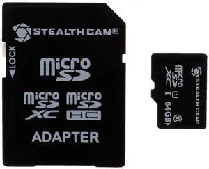 STEALTH CAM SD Card - High-Speed Data Transferring Storage Game Trail Hunting Scouting Photo Video Recording Cameras, SDHC SDXC 64GB MicroSD Memory Card
