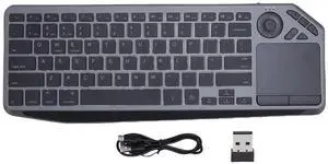 Wireless RGB Touch Keyboard, 78 Keys Ultra Slim QWERTY Touchpad BT/USB/2.4G with Wrist Rest Support Multiple Devices 7 Color Backlight Multi Gesture Touch Control Hotkey for Phone PC Laptop Tablet