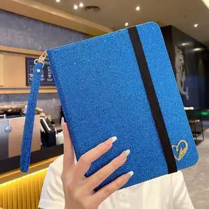 RONWTIMES Glittering Sparkly Case for iPad (A16) 11th Generation 11 Inch (2025), iPad 10th Generation 10.9 Inch (2022)- Leather Folio Stand Cover with Pencil Holder Auto Wake/Sleep- Blue
