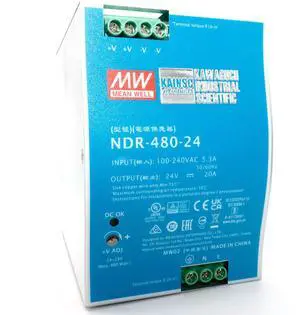 Mean Well NDR-480-24 480W 24VDC 20A AC/DC High Efficiency Industrial DIN Rail Power Supply Single Output Provided by KAINSC Products