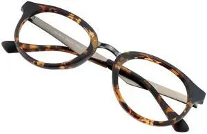 VisionGlobal Blue Light Blocking Glasses Women/Men Computer Reading Glasses Oval Frame(Tortoise, 0.50 Magnification)