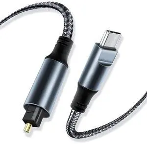 Kumiho Braided USB C to Optical Audio Cable 10Ft USB C to Toslink Optical Cable with Gold-Plated Connector for TV/Soundbar, Sony PS5,Speakers & Home Theater Systems