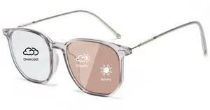 Cyxus Photochromic Blue Light Glasses for Men Women Computer Glasses UV Protection Glasses 8255 (Grey Frame White to Brown)