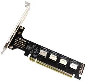 CY Adapter PCI-Express 4.0 PCIE 16x Detachable to Four Oculink SFF-8612 SFF-8611 Internal VROC Raid0 Adapter for U.2 SSD eGPU External Graphics Card Dock