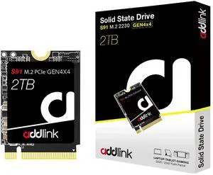 Addlink New S91 2TB 2230 NVMe High Performance PCIe Gen4x4 2230 3D NAND SSD - Read Speed up to 5000 MB/s Compatible with Steam Deck, ROG Ally, Laptop, Internal Solid State Drive - (ad2TBS91M2P)