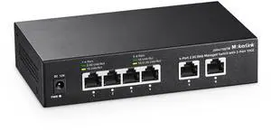 MokerLink 10G Easy Web Managed Switch, 4x2.5G, 2x10G RJ-45 Base-T Ports, Support LACP/VLAN/QOS/IGMP, Metal Web Managed Fanless Network Switch