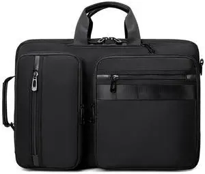 HUAETING 3 in 1 Laptop Bag for Men 17.3 Inch Laptop Backpack Computer Bag for Business/Work/Travel Convertible Backpack Messenger Shoulder Bag for Men Women Black