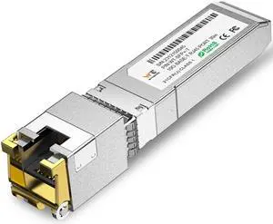 10G SFP+ to RJ-45 Transceiver, 1.25/2.5/5/10G-T Copper SFP+ CAT6a Module, Auto-Negotiation, Up to 30m, for Cisco SFP-10G-T-S, Meraki, TP-Link, Mikrotik, Netgear and More