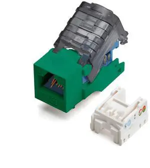 trueCABLE Cat6 Toolless Keystone Jack, Unshielded (UTP), PoE++ (4PPoE) 100W, UL Listed, ETL Verified, ANSI/TIA Certified, Modular RJ45 Female, Green, 6 Pack