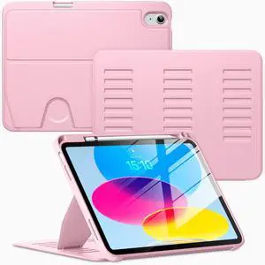 VIKESI Case for iPad (A16) 11-inch 2025 and iPad 10th/11th Generation 10.9 Inch 2022,Multiple Angles Magnetic Stand Cover,Shockproof Back,Pencil Holder,and Auto Sleep/Wake,Pink