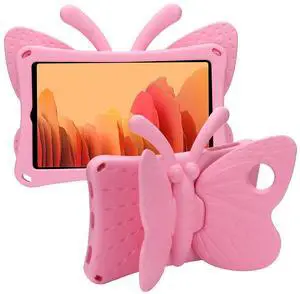 JGY Fire HD 10 Kids Tablet 10.1 11th Gen Pretty Butterfly Case for Kids Girl EVA Foam Full Cover Sturdy Fire HD 10 Case with Stand Pencil Holder Shockproof Rugged Case for Fire HD 10 Tablet (Pink)