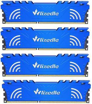 Wlizedle DDR3 RAM 32GB Kit (4x8GB) 1600MHz CL11 UDIMM, Desktop Memory Module PC3-12800 240-Pin 1.5V 2Rx8 Dual Rank Non-ECC Unbuffered PC Computer RAM Stick Upgrade - Blue