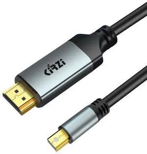 Kirzi 4K Active Mini DisplayPort to HDMI Cable 6ft [4K 60Hz, Aluminum Shell] UHD Thunderbolt to HDMI Cable, Mini DP to HDMI, Compatible for MacBook Air/Pro, Surface Pro, iMac Series, XPS