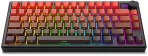 75% Wireless Mechanical Gaming Keyboard, Full Aluminum Shell, Creamy Sound, Bluetooth/2.4GHz/USB-C, Hot Swappable Pre-lubed Linear Switches, Gasket Structure, Metal Knob, RGB Light, Red