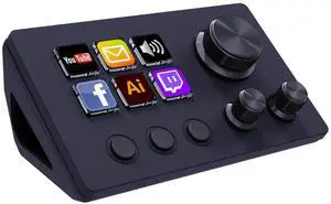 TreasLin Stream Controller Deck with12 Customizable Macro Keys to Trigger Actions in OBS Twitch YouTube for Content Creators Stream Dock Compatible with PC & Mac N3 Black Macro Keypad